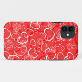 Harten en rode rozen Case-Mate iPhone case (Achterkant (horizontaal))
