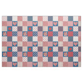 Harten en rode rozen Faux Patchwork Patchwork Patt Stof (Fat Quarter)