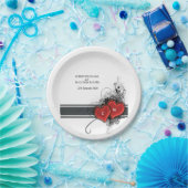 Harten en rollen papieren bordje (Feest)