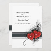 Harten en rollen save the date (Voorkant / Achterkant)