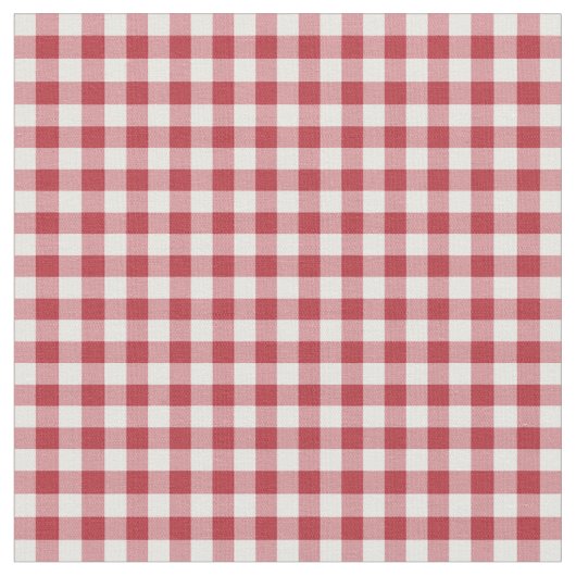 Harten en Rozen Red Check Gingham Fabric Stof (Close Up)