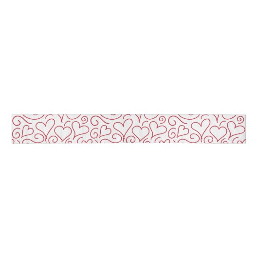 Harten en wervelingen Grosgrain Ribbon Grosgrain Lint (Voorkant)