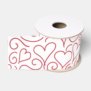 Harten en wervelingen Grosgrain Ribbon Lint