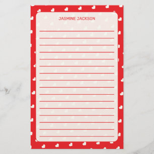Harten Fijne Valentijnsdag Modern Liefdespatroon Briefpapier