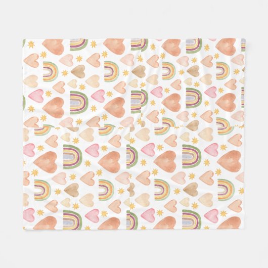 Harten fleece deken (Voorkant (Horizontaal))