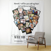 Harten Foto Collage Love You Trouw met Mij Achterg Wandkleed (In situ)