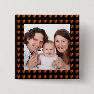 Harten/foto Vierkante Button 5,1 Cm