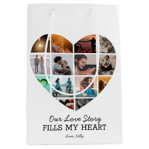 Harten Fotocollage Valentijnsdag Aangepaste Tekst Medium Cadeauzakje