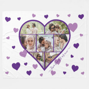 Harten foto's collage Fleece Blanket - horizontaal