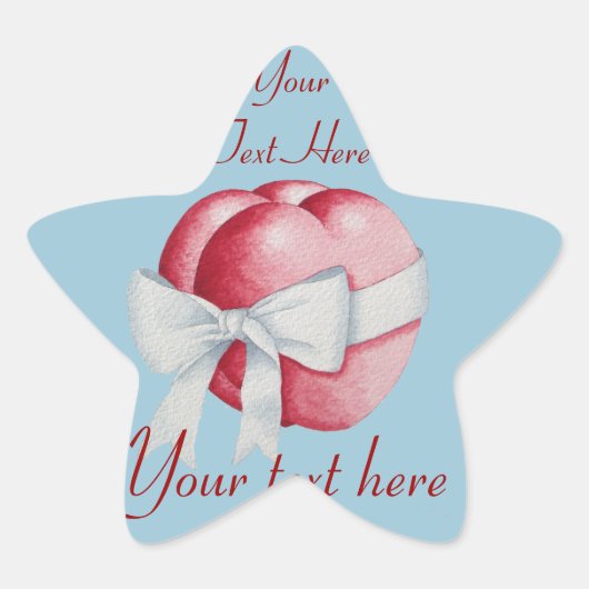 Harten gebonden met witte lintboog ster sticker (Voorkant)