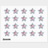 Harten gebonden met witte lintboog ster sticker (Vel)
