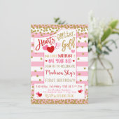 Harten, Glitter en Goud! Valentijn 1e verjaardag Kaart (Staand voorkant)