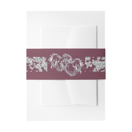 Harten & glitter - Lavendel Uitnodigingen Wikkel (Voorkant Voorbeeld)