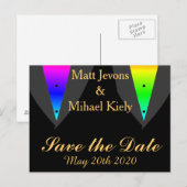 Harten gloeien met Pride Gay Wedding Aankondiging (Voorkant / Achterkant)