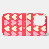 Harten Handgetekend Valentijnsdagpatroon Rood Case-Mate iPhone Case (Achterkant (horizontaal))