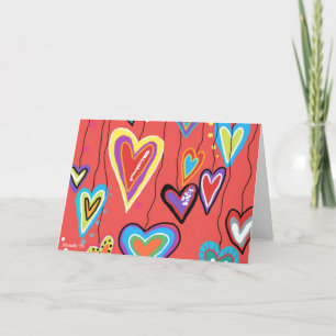 Harten, hart en meer harten bedankkaart