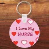 Harten: Ik hou van mijn verpleegster Sleutelhanger (Voorkant)