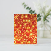 Harten in brand briefkaart (Staand voorkant)