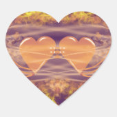 Harten in brand hart sticker (Voorkant)