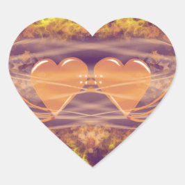 Harten in brand hart sticker