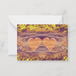 Harten in brand notitiekaartje