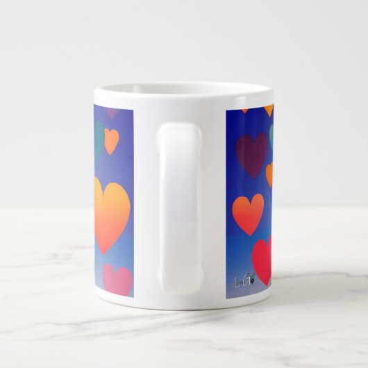 Harten in de lucht | extra grote beker (Achterkant)