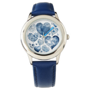Harten in Delfts Blauw Horloge