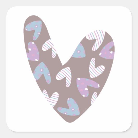 Harten in een hart sticker (Voorkant)