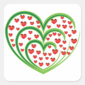 Harten in harten Stickers (Voorkant)