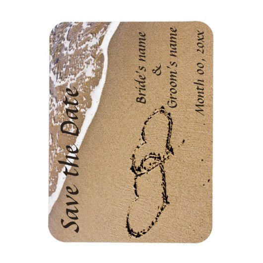 Harten in het Zand Bewaar de datum Magneten (Verticaal)