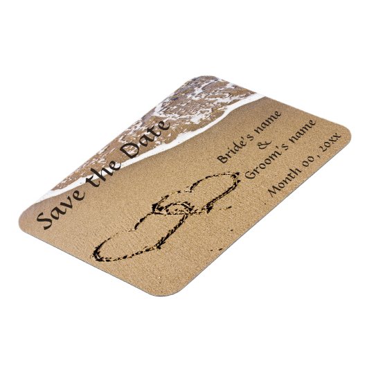 Harten in het Zand Bewaar de datum Magneten (Linkerzijde)