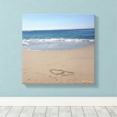 Harten in het Zandcanvas Canvas Afdruk (Insitu (Houten vloer))