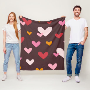 Harten in rep en roer fleece deken