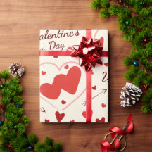 harten in rood en wit verpakkingspapier