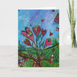 Harten in Wonderland Feestdagen Kaart