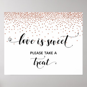 Harten & Koper 'Liefde is zoet' Dessert Tafelbord Poster