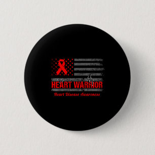 Harten krijger Amerikaanse vlag Hartziekte bewustz Ronde Button 5,7 Cm