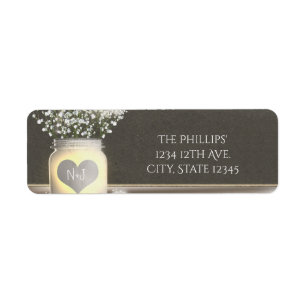 Harten Lichtgevende Metselwerkpot & Baby's Breath Etiket