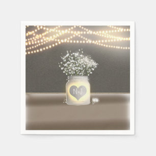 Harten Lichtgevende Metselwerkpot & Baby's Breath Servet