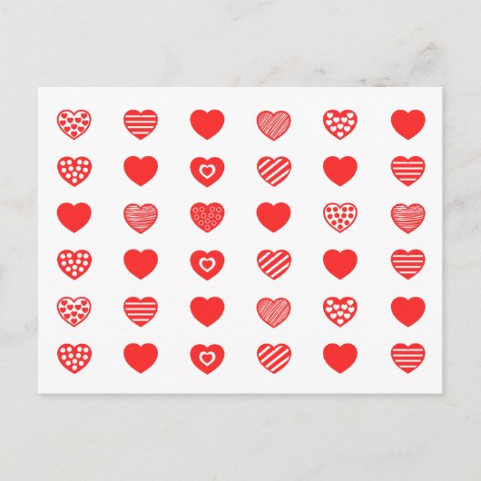 Harten Liefde patroon Briefkaart (Voorkant)