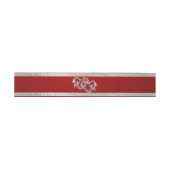 Harten & lint - Crimson/Zilver Uitnodigingen Wikkel (Vlak)