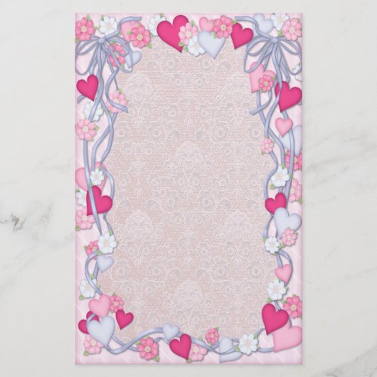 Harten & lint Romance Briefpapier (Voorkant)