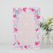 Harten & lint Romance Briefpapier (Staand voorkant)