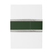 Harten & lint - Smaragdgroen/Zilver Uitnodigingen Wikkel (Achterkant Voorbeeld)