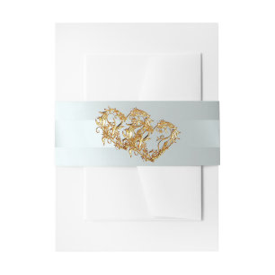 Harten & Lint - Zilver/Goud Uitnodigingen Wikkel