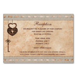 Harten Lock en Key Receptie Insert Kaart