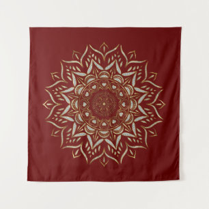 Harten mandala faux glitter textuur wandkleed