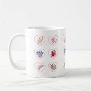 Harten met bloemen koffiemok