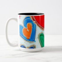 Harten met een laag gewicht in blauwe koffie Mok