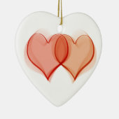 Harten met elkaar verweven keramisch ornament (Rechts)